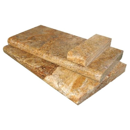 Tuscany Scabas 16 In. X 24 In. Brushed Travertine Pool Coping